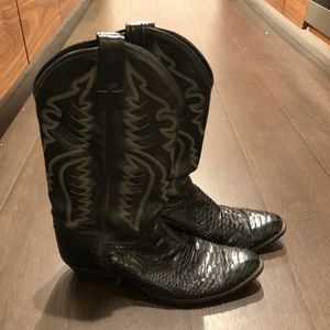 Men's Size 13 Leather and Lizard Cowboy Boots